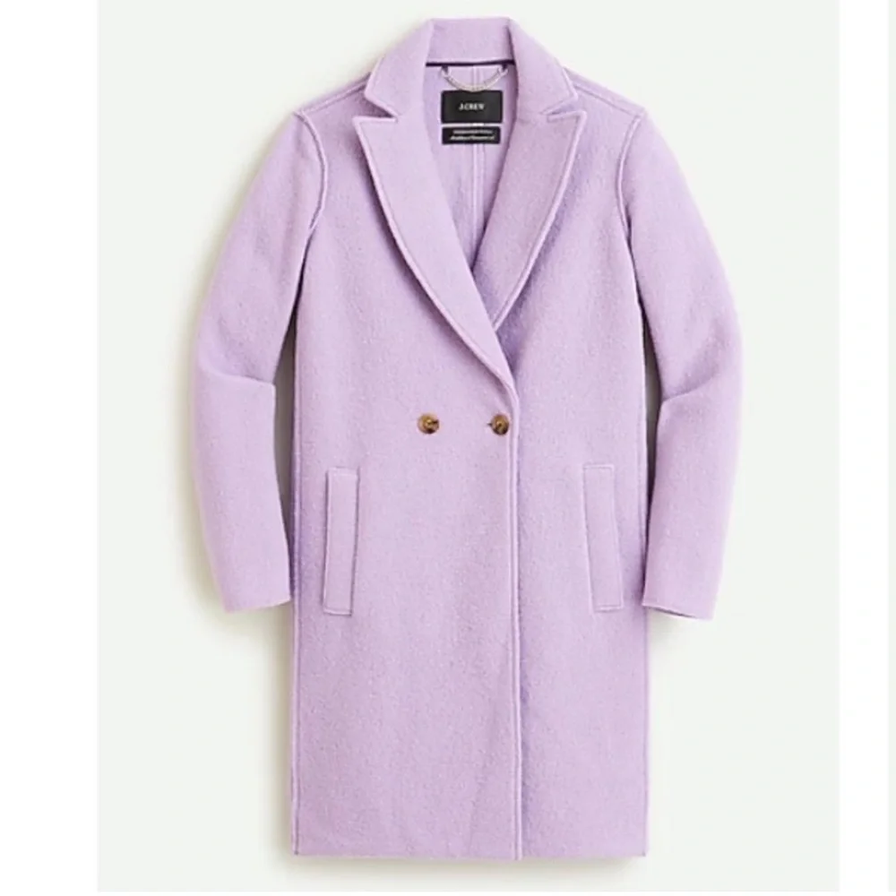 J CREW The Daphne Topcoat in Italian Boiled Wool in Lavender Size 6 Petite - Picture 2 of 10